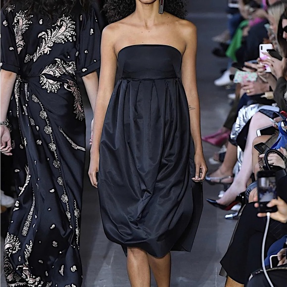 Cedric Charlier black midi strapless S/S’20 runway dress - size 40 (US 4) NWT - Picture 2 of 4